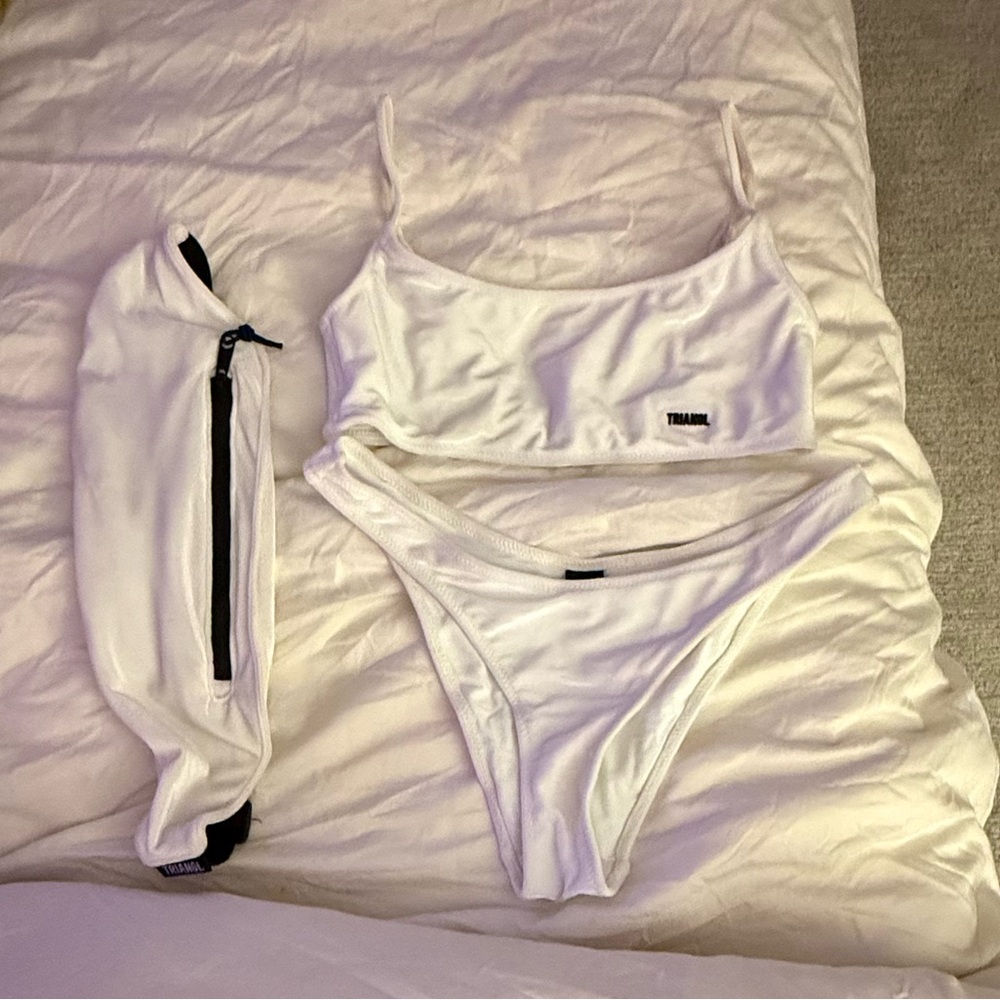 Triangl Swimwear White Velvet Set